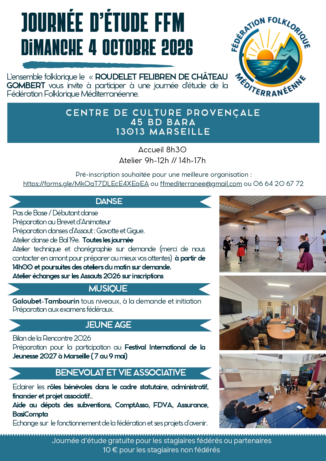 Journée d’Etude de la F.F.M. ce 4 octobre à Château Gombert (13)